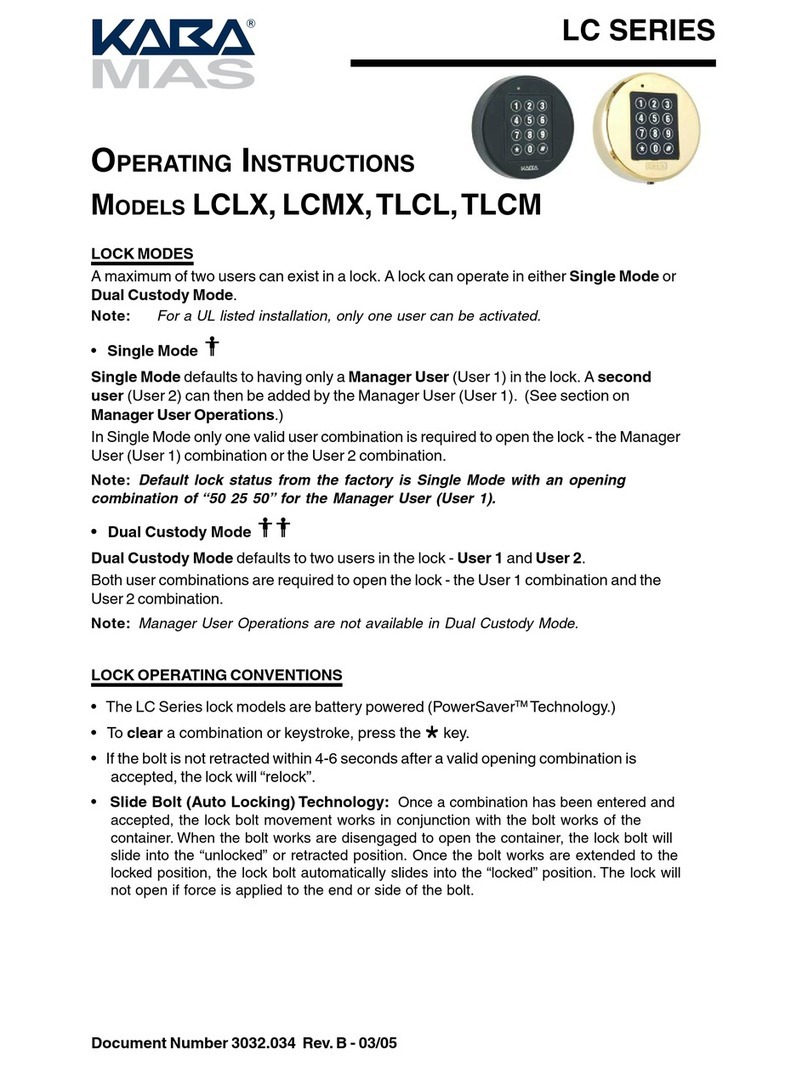 Kaba LCLX User manual