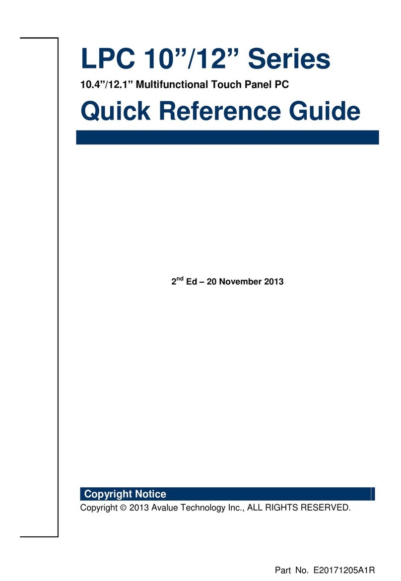 Avalue Technology LPC 10 SERIES Quick reference guide