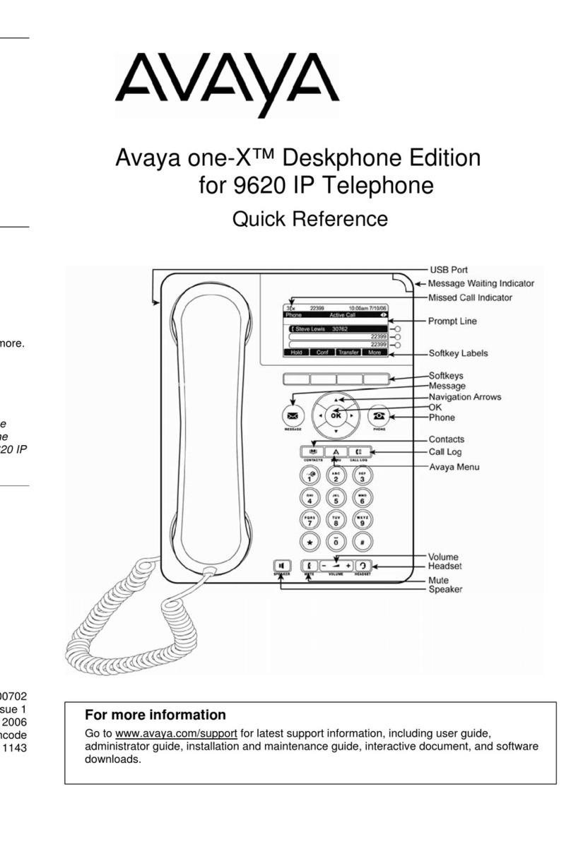 Avaya 9620 Deskphone Edition User manual Avaya 9620 Deskphone Edition User manual