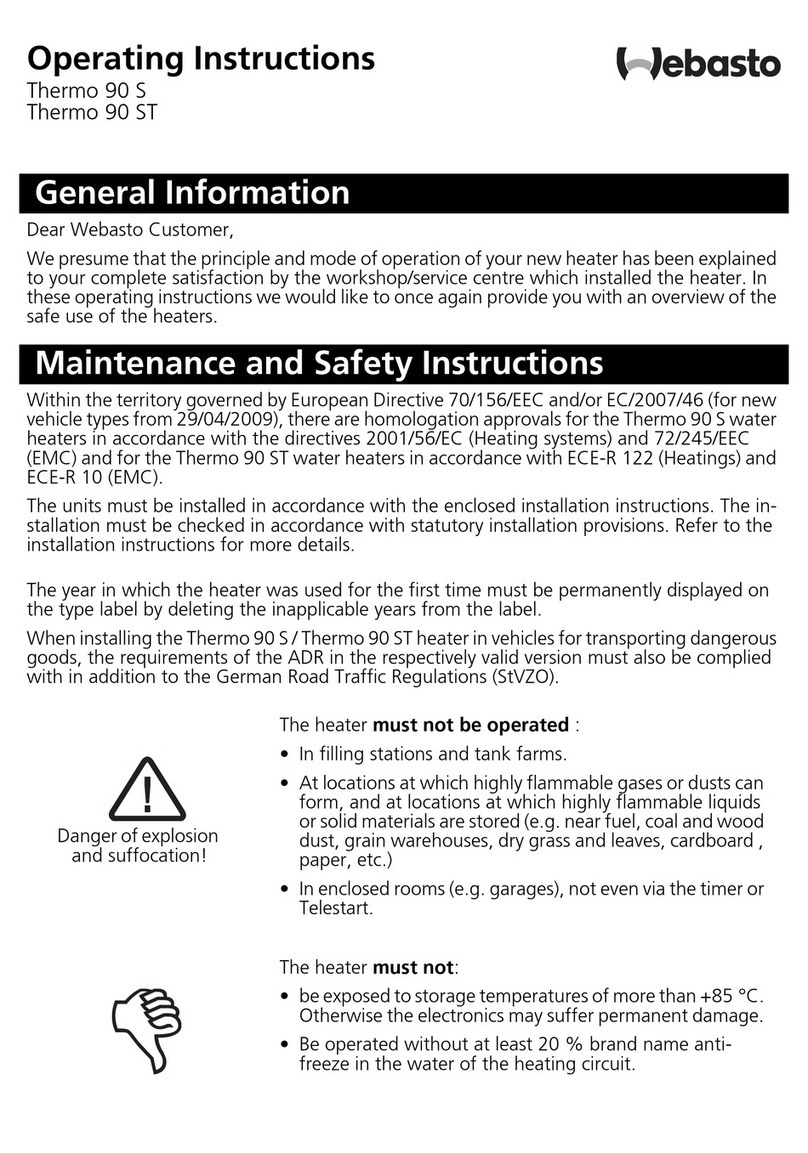Webasto Thermo 90 ST operating instructions