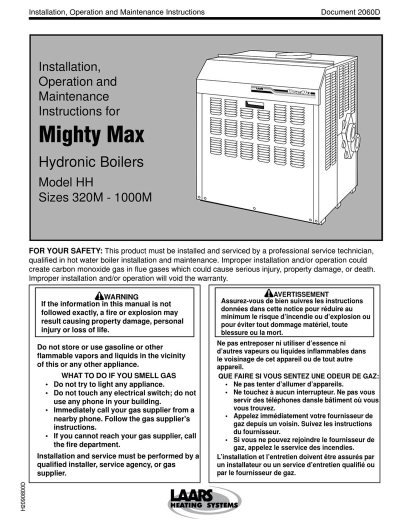 Laars Mighty Max HH1000M Installation, operation and maintenance instructions Laars Mighty Max HH1000M Installation, operation and maintenance instructions