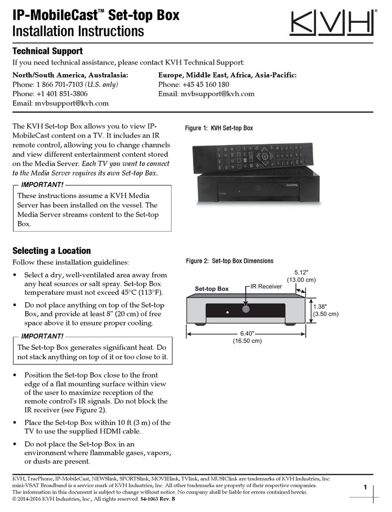 KVH Industries IP-MobileCast Set-top Box installation instructions