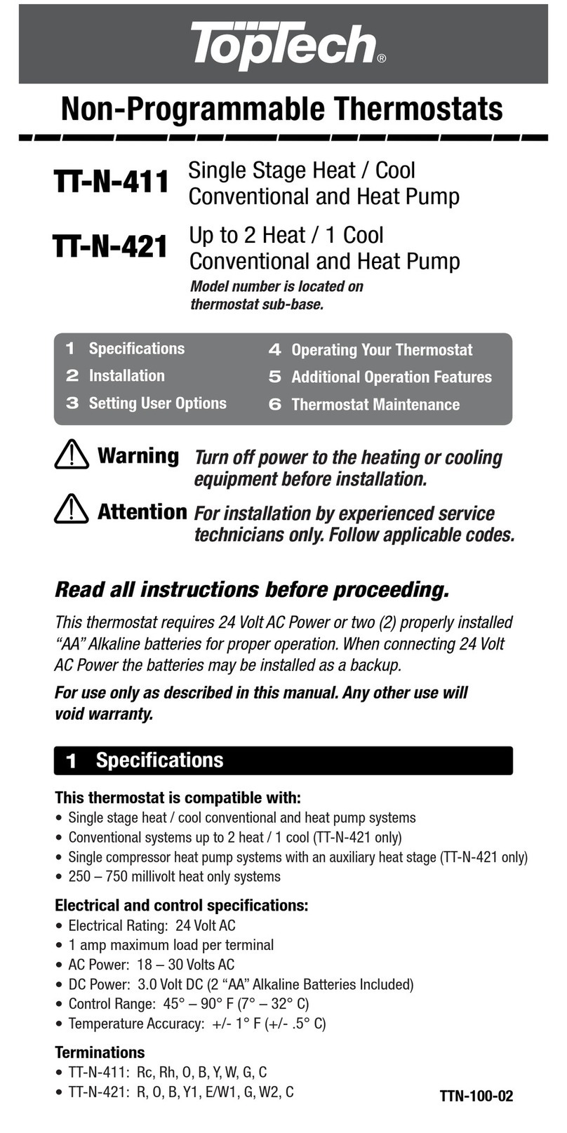 Toptech TT-N-421 User manual