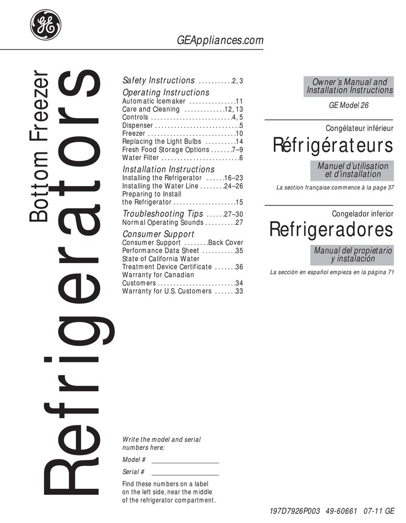 GE Profile 26 Series Operating instructions