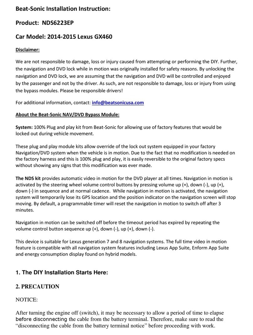 Beat-Sonic NDS6223EP Installation instruction
