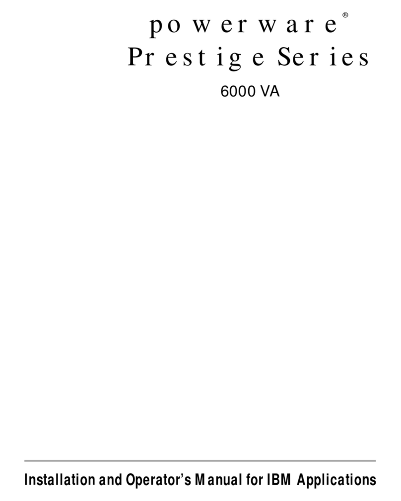 Powerware Prestige 6000 Installation and operator's manual