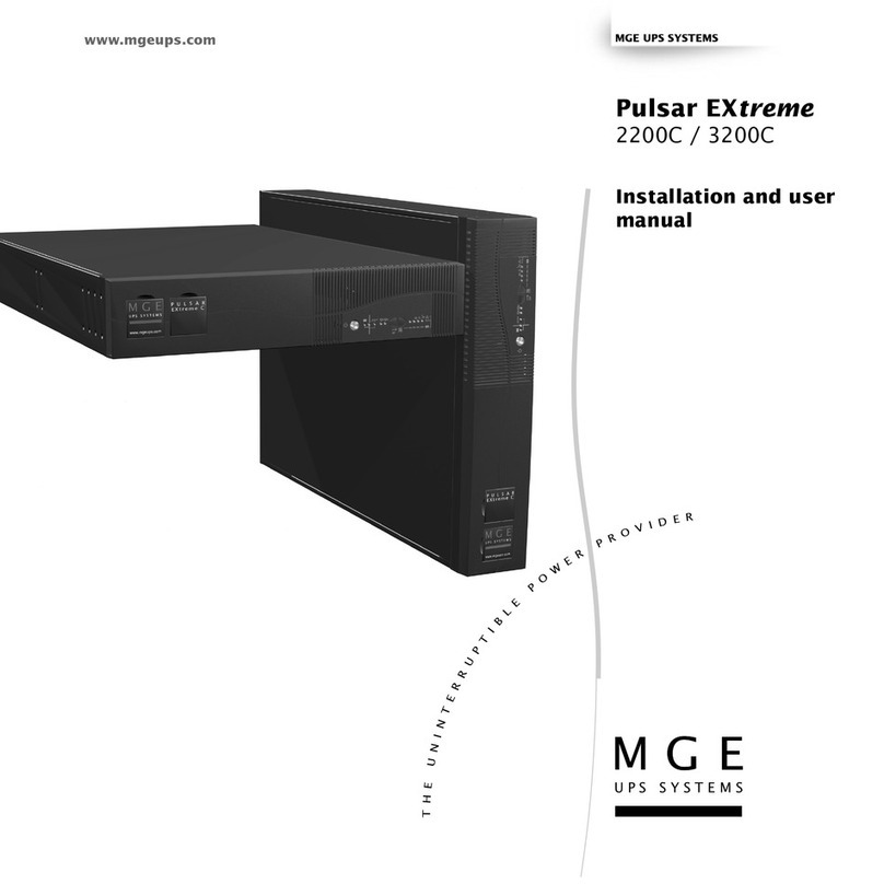 MGE UPS Systems Pulsar Extreme 3200C Installation and user manual