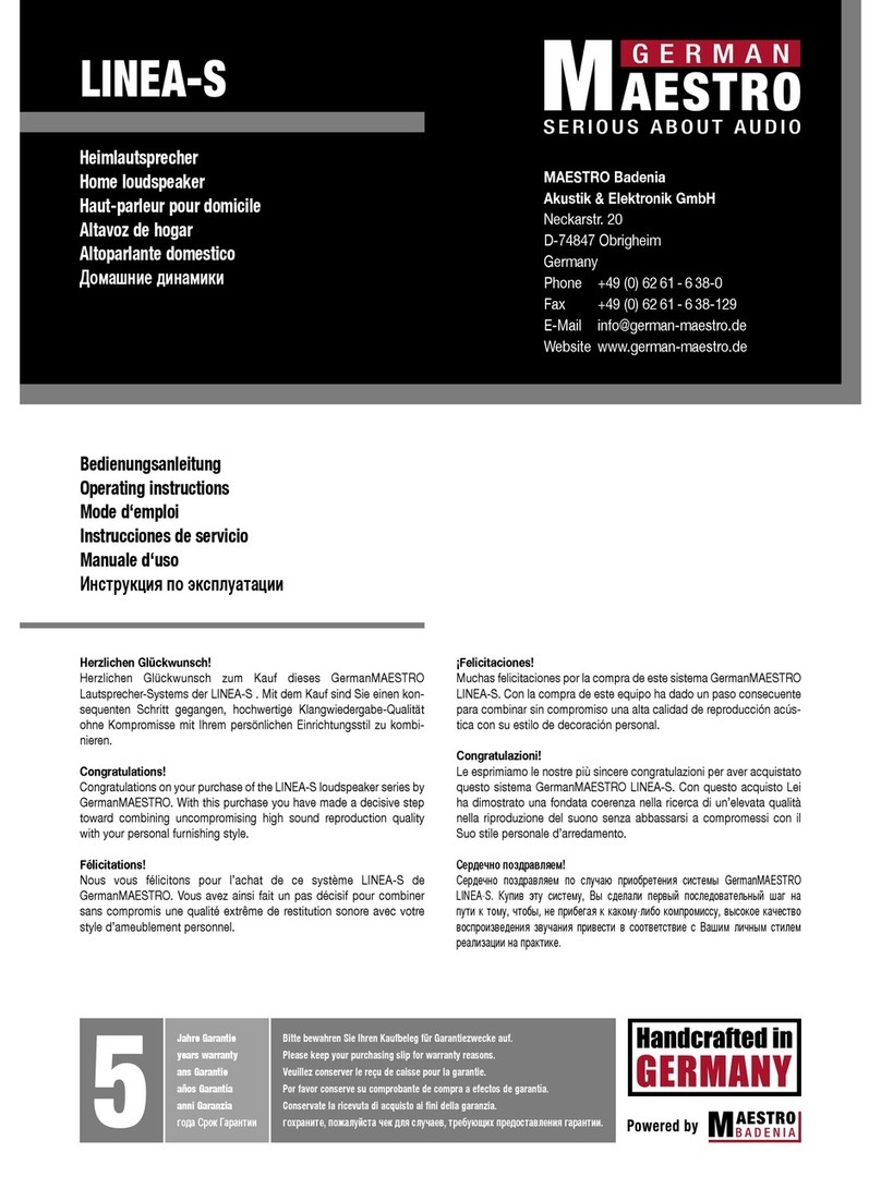 German Maestro LINEA-S operating instructions