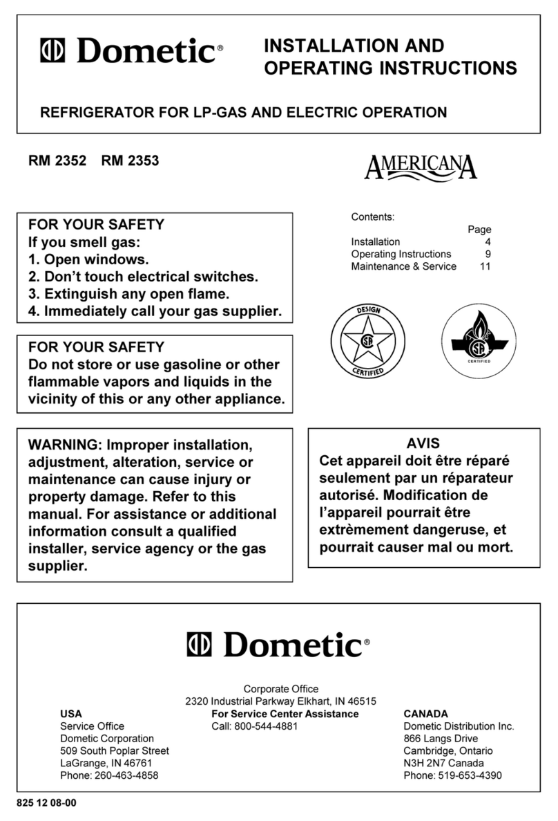 Dometic rm 2353 User guide Dometic rm 2353 User guide