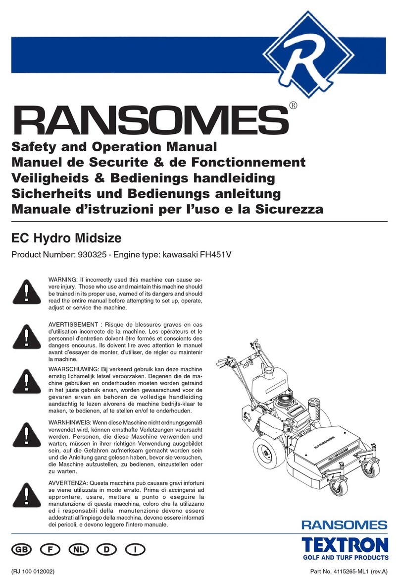 Ransomes EC Hydro Midsize 930325 Safety and operation manual