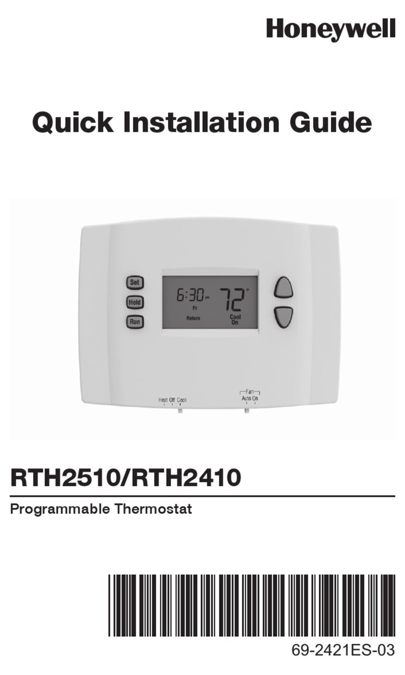 Honeywell RTH2410 Series Quick installation guide