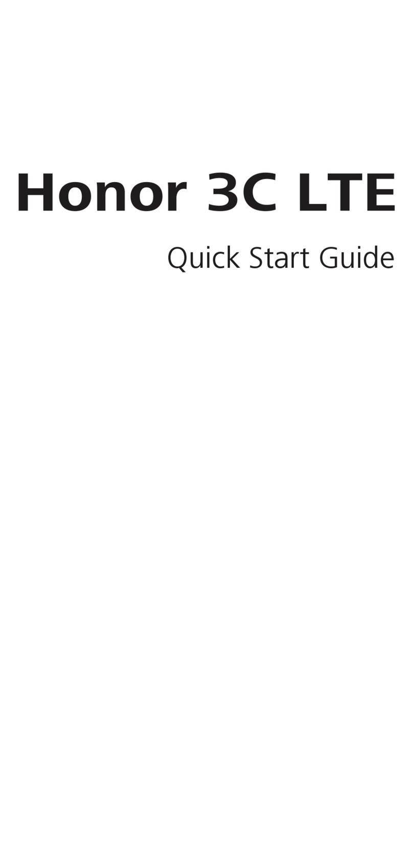 honor 3C LTE quick start guide