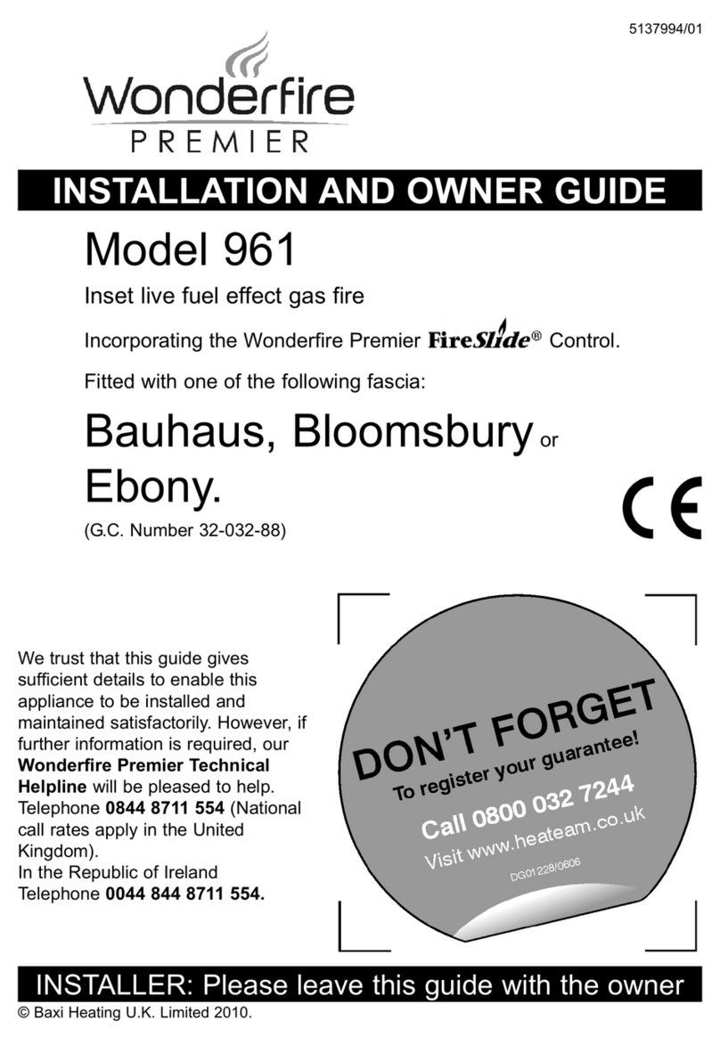 Wonderfire 961 Installation and owner's guide