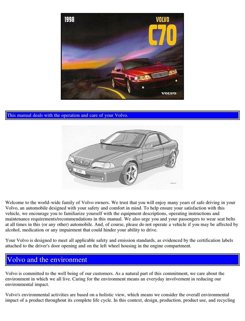 Volvo 1998 C70 Operation and care manual