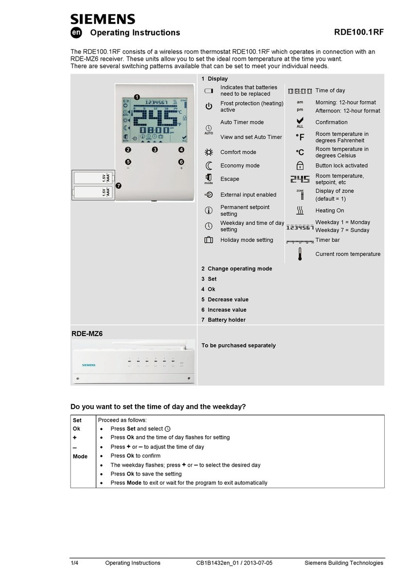 Siemens RDE100.1RF User manual