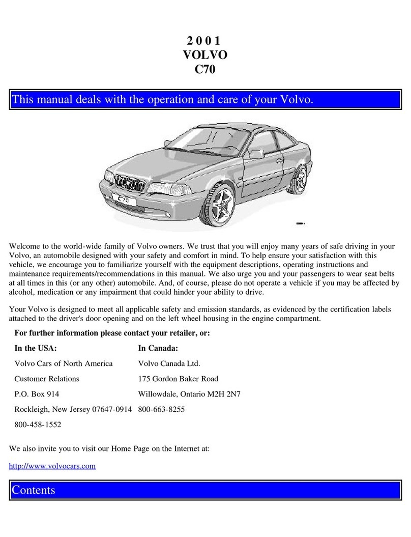 Volvo 2001 C70 Operation and care manual