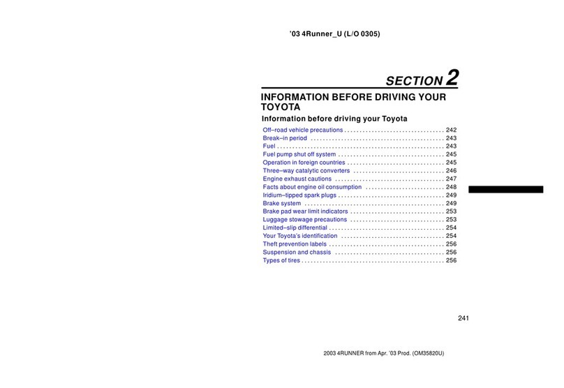 Toyota 4Runner 2003 User manual