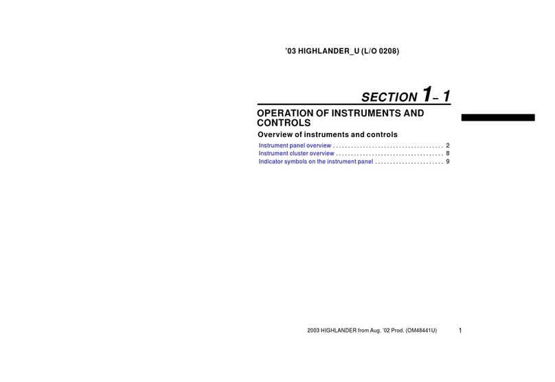 Toyota 2003 HIGHLANDER owner's manual