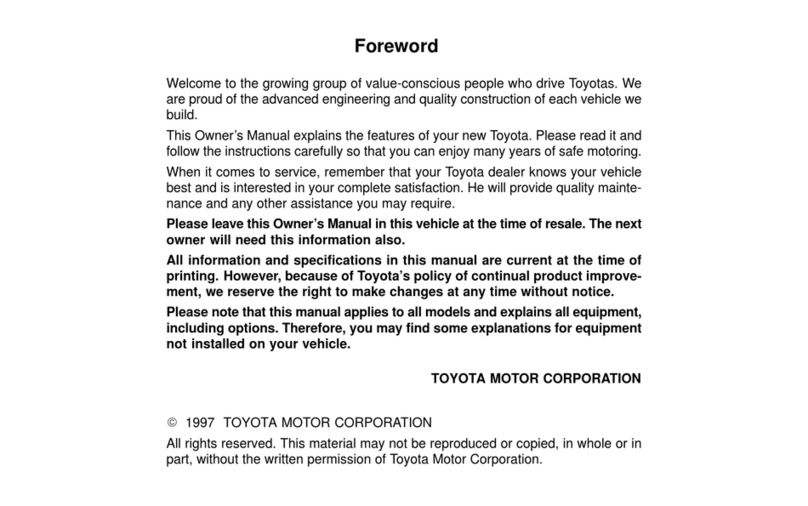 Toyota 1997 Avalon User manual