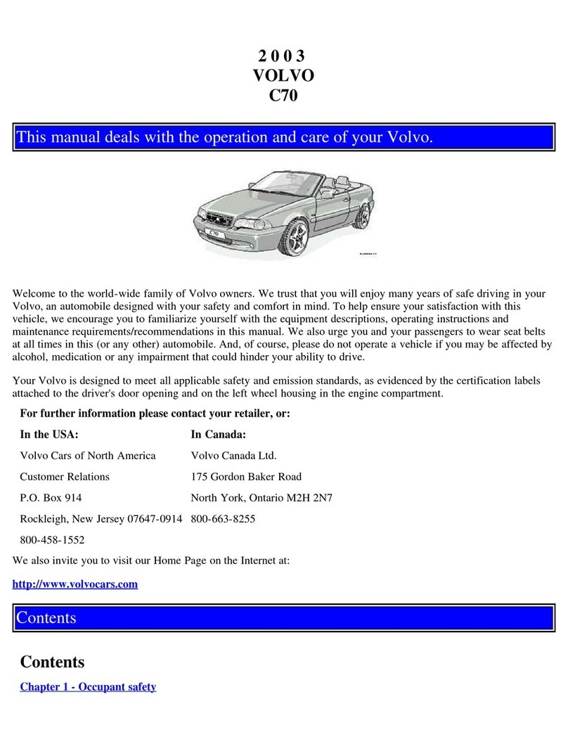 Volvo 2003 C70 Operation and care manual