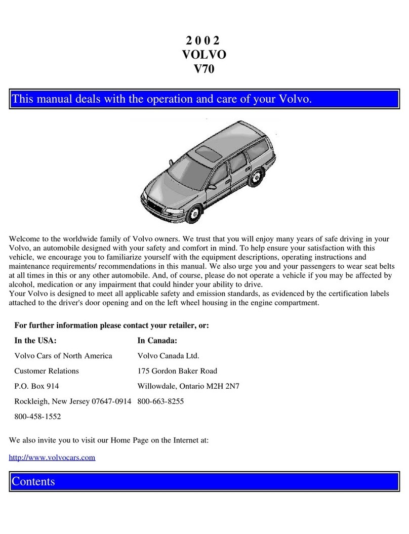 Volvo 2002 V70 Operation and care manual