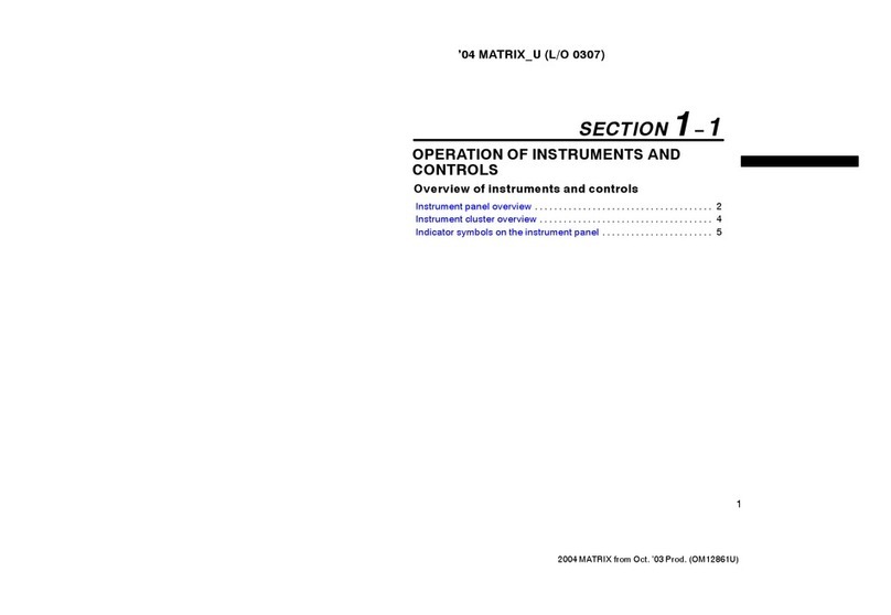 Toyota 2004 Matrix owner's manual