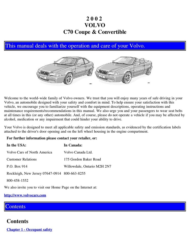 Volvo 2002 C70 Convertible User manual