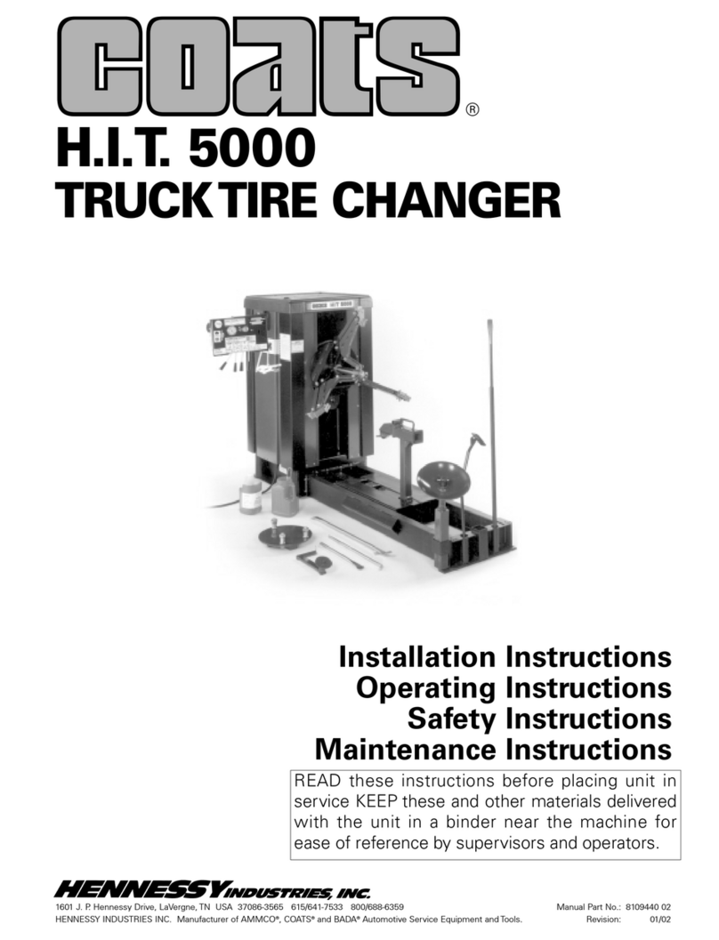 HENNESSY INDUSTRIES Coats HIT 5000 installation instructions HENNESSY INDUSTRIES Coats HIT 5000 installation instructions