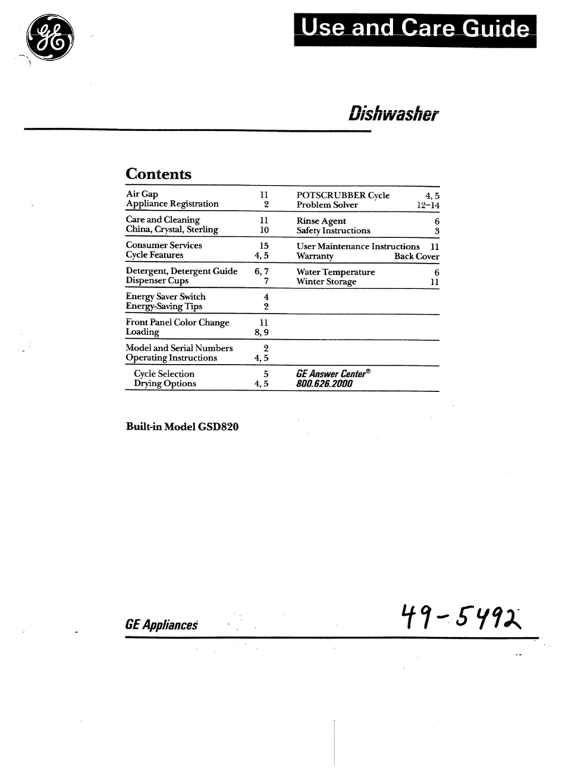 GE GSD820 User manual