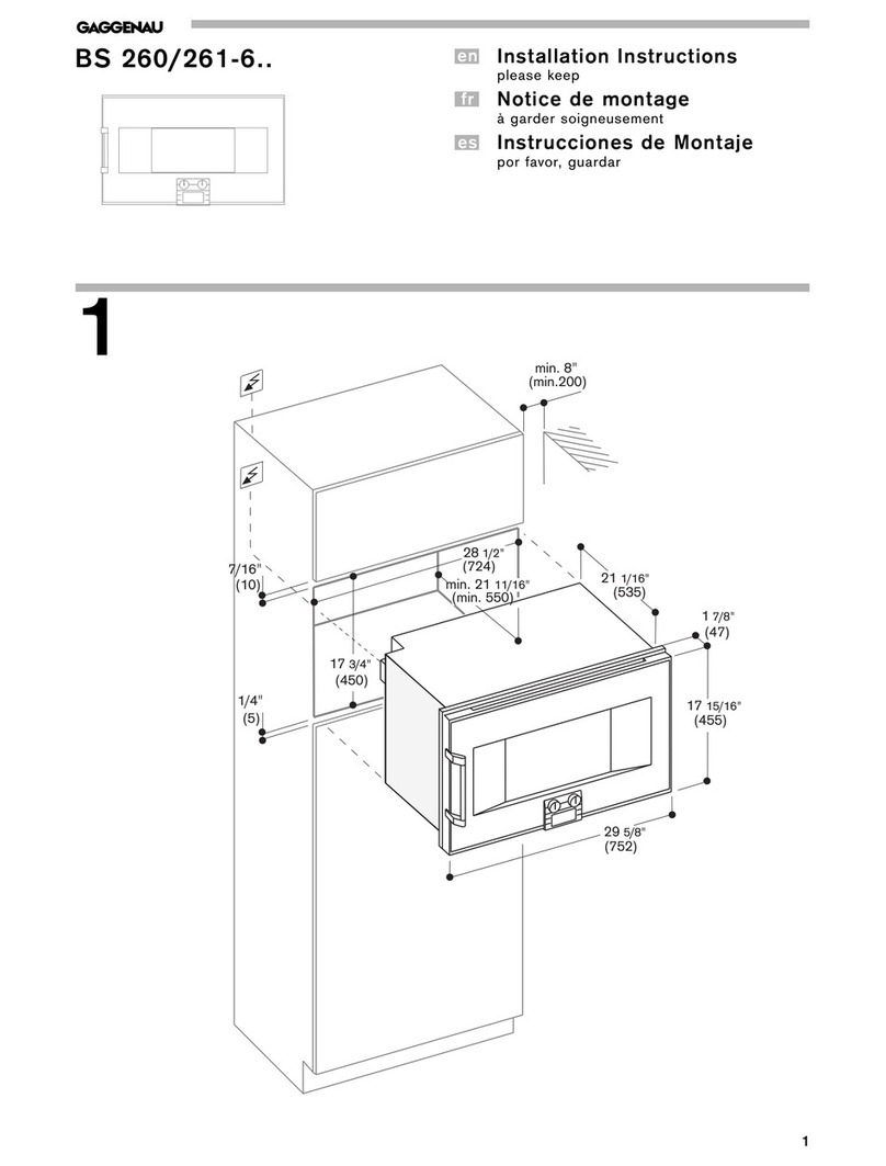 Gaggenau BS 260 installation instructions