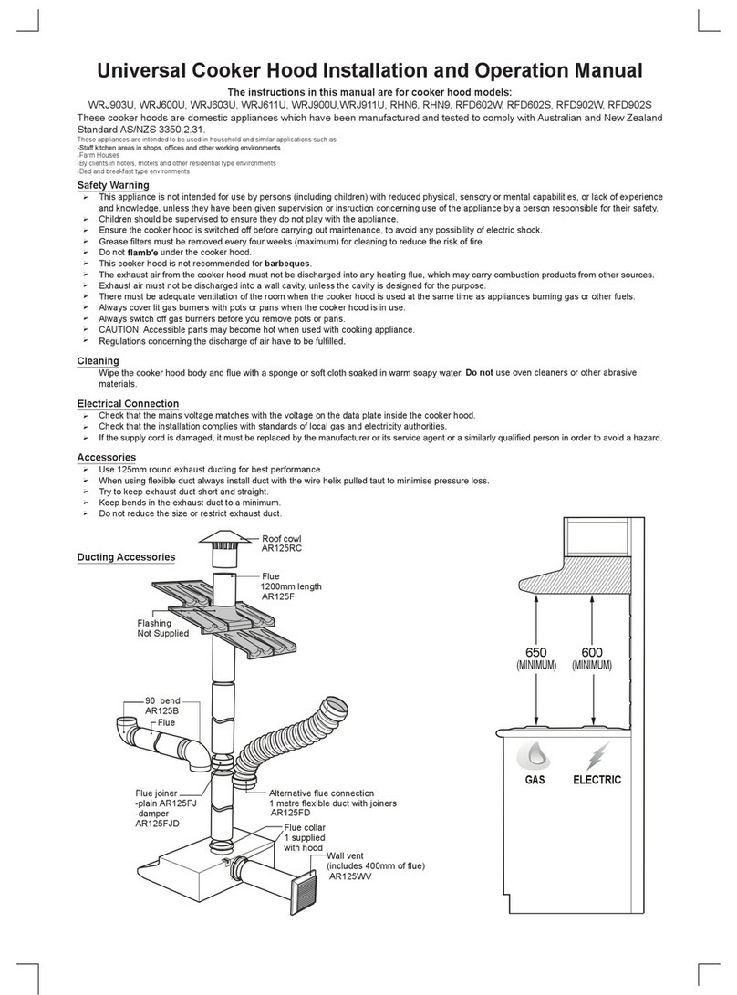 Electrolux RFD902S Installation and operation manual