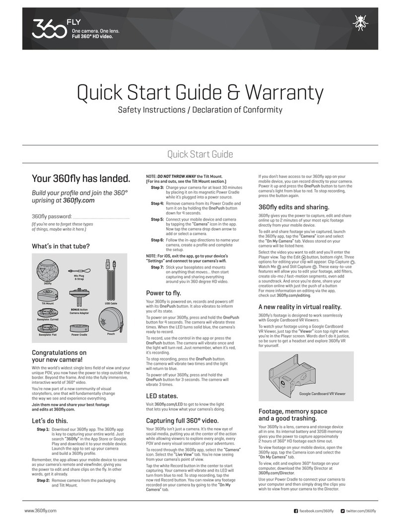 360tly 360FLYBLK Quick start guide and warranty