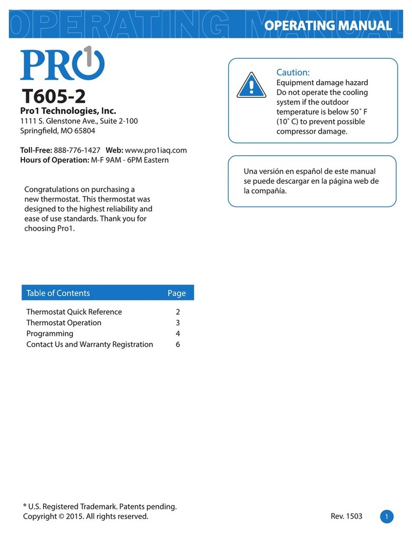 Pro 1 IAQ T605-2 operating manual
