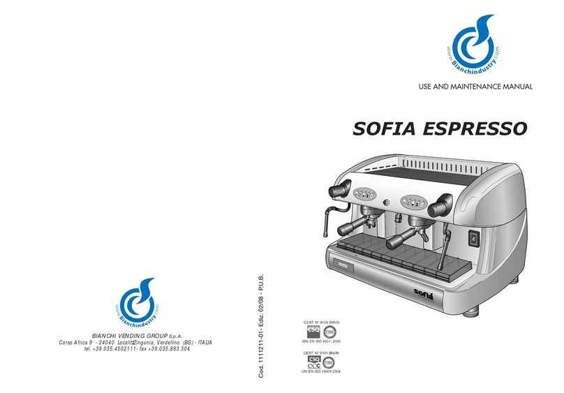 BIANCHI VENDING SOFIA ESPRESSO User manual BIANCHI VENDING SOFIA ESPRESSO User manual