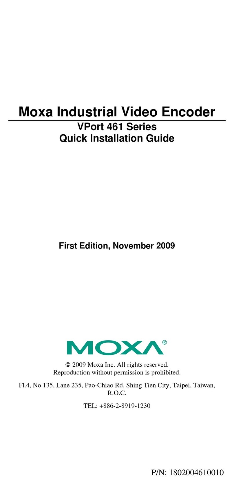 Moxa Technologies VPort 461 Series User manual