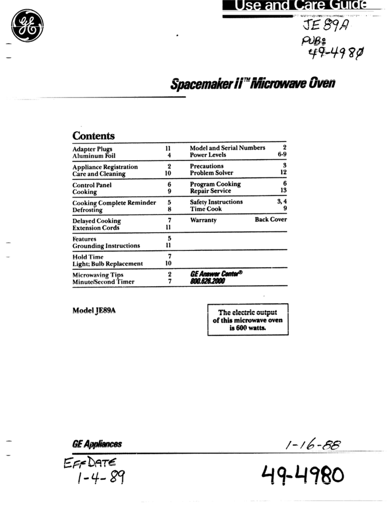 GEAppliances JE89A User manual