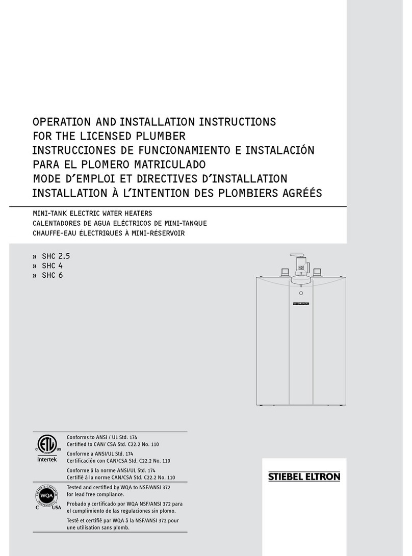 STIEBEL ELTRON SHC 2.5 Operation and installation instructions STIEBEL ELTRON SHC 2.5 Operation and installation instructions