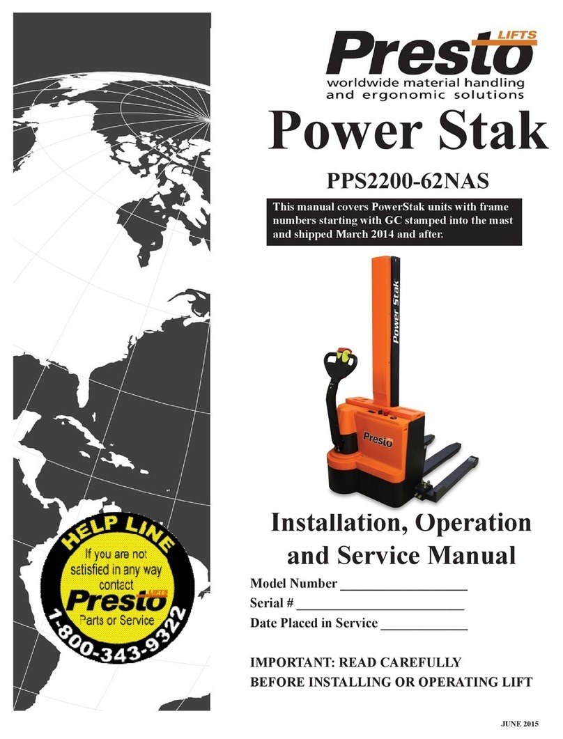 Presto PPS2200-62NAS Installation, operation and service manual