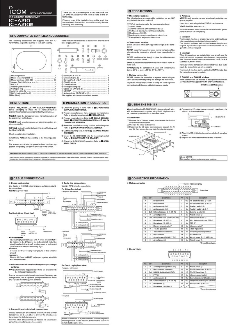 Icom IC-A210 installation guide