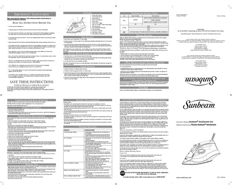 Sunbeam 183606 User manual