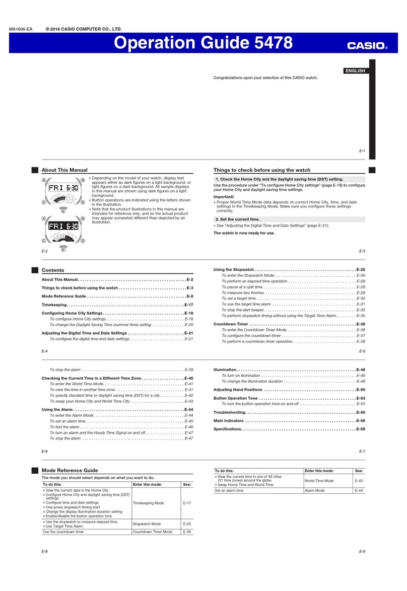 Casio 5478 User manual