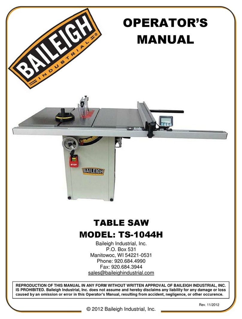 Baileigh TS-1044H Operator's manual