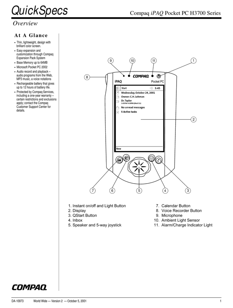 Compaq iPAQ Pocket PC H3765 User instructions