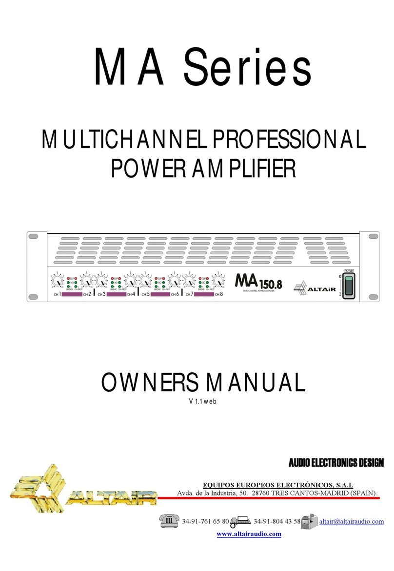 Altair MA SERIES owner's manual