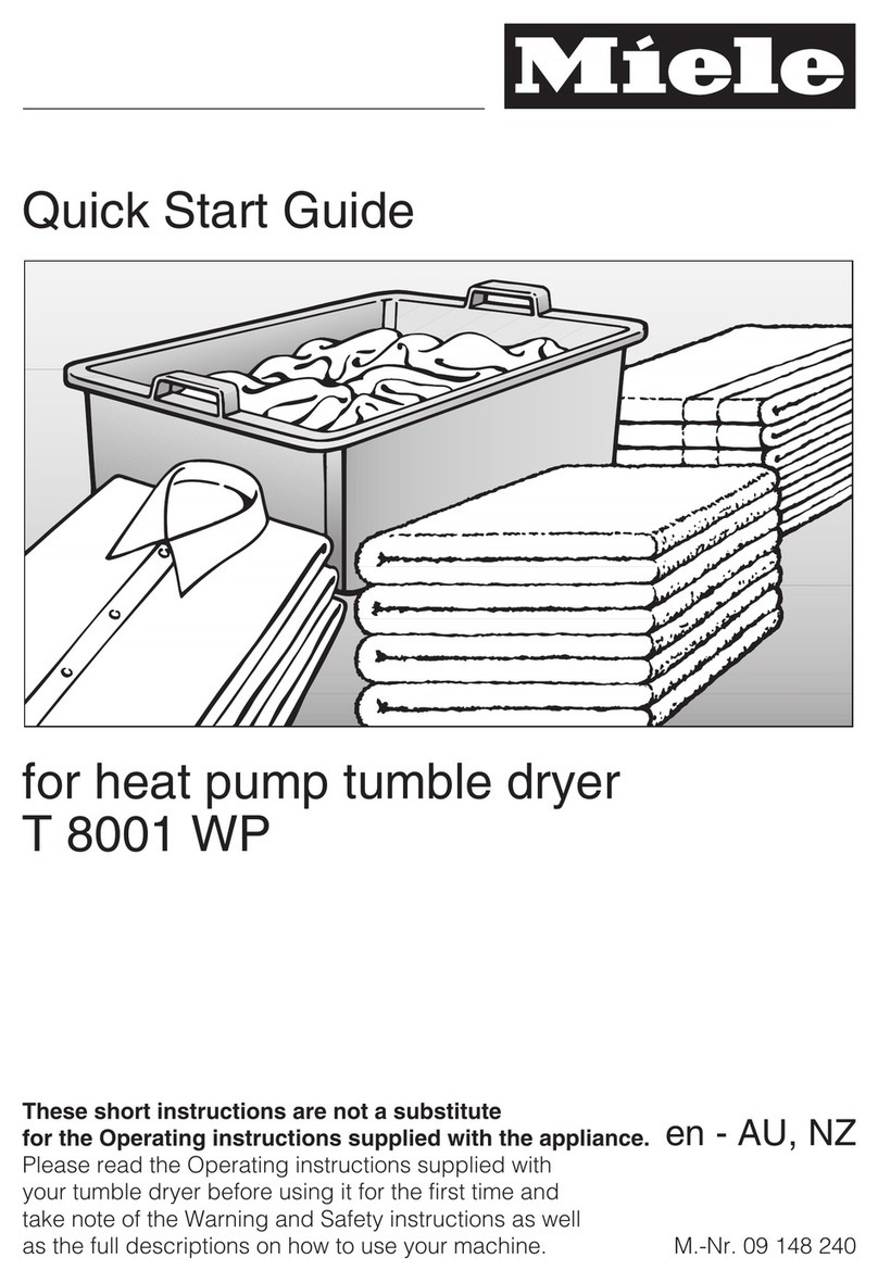 Miele T 8001 WP quick start guide
