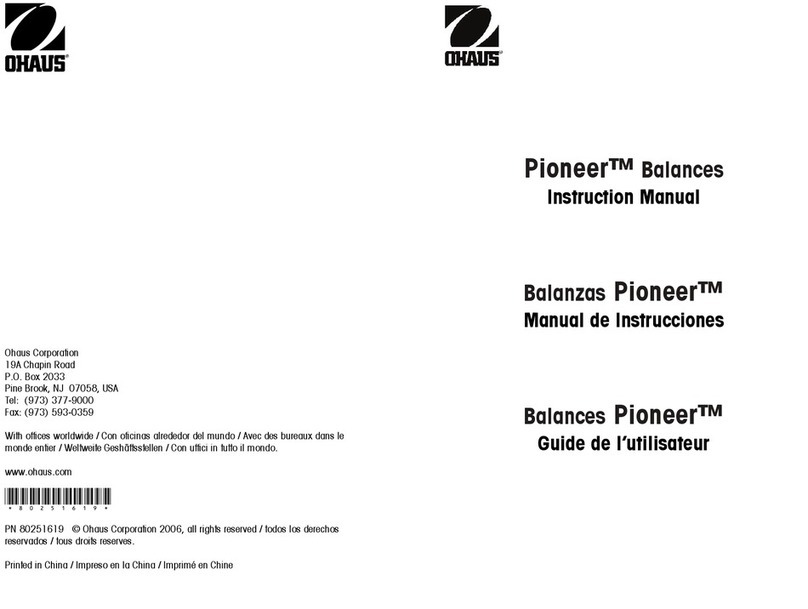OHAUS Pioneer User manual