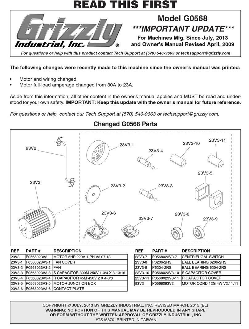 Grizzly G0568 user manual