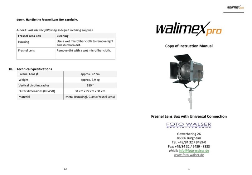 walimex Fresnel User manual