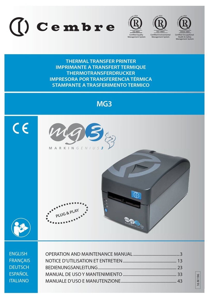 Cembre Markingenius MG3 User manual
