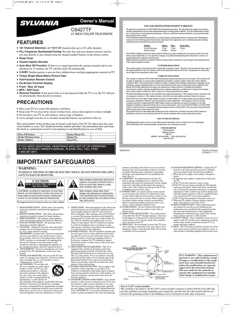 Sylvania C6427TF User manual